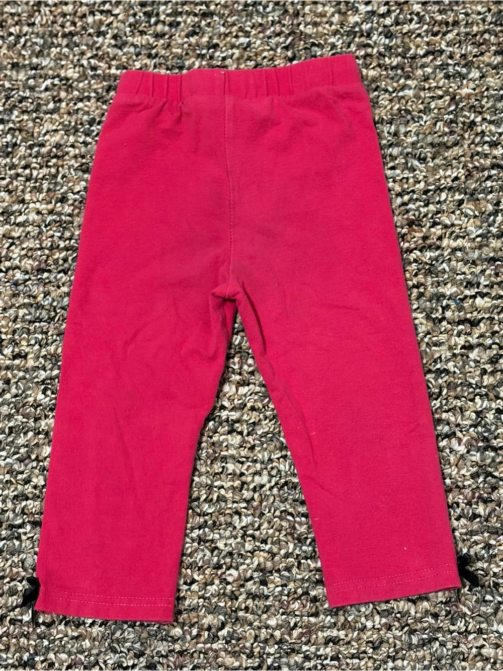 Girls Pink Leggings with Ankle Bows